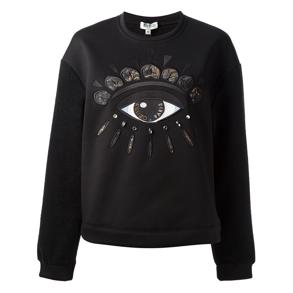 Kenzo Black Eye Motif Sweatshirt with Gold Accents